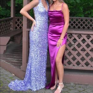 Lavender and silver Sherri hill dress